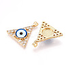 Brass Micro Pave Clear Cubic Zirconia Pendants for Women KK-T070-90A-02-2