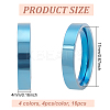16Pcs 4 Colors 201 Stainless Steel Plain Band Rings Set for Women RJEW-BC0001-02-2