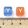 Spray Painted Transparent Acrylic Beads MACR-K365-07Y-3