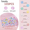 135Pcs 9 Colors Anti-Tarnish Electroplate Glass Beads Strands GLAA-TA0003-61-4