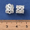 Rack Plating Brass Pave Clear Cubic Zirconia European Beads KK-M285-23S-3