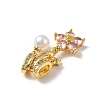 Brass Micro Pave Cubic Zirconia Pendants KK-D383-02G-01-2