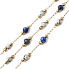 Handmade Natural Lapis Lazuli & Synthetic Howlite & 316 Stainless Steel Round Link Chains CHS-L033-07G-03-1