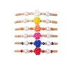 6Pcs Glass Seed Bead & Resin Braided Beaded Bracelets BJEW-MZ00307-2