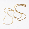 Brass Square Snake Chain Necklaces X-MAK-L009-05G-2
