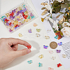 120Pcs 12 Colors Glass Butterfly Charms PALLOY-DC00029-3