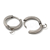 Tarnish Resistant 201 Stainless Steel Huggie Hoop Earrings Findings STAS-A167-01G-P-2