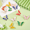 12Pcs 6 Colors Butterfly Enamel Pins JEWB-TA0001-24-7
