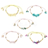 Synthetic & Natural Mixed Gemstone Chip & MIYUKI Round Rocailles Beads Braided Bead Bracelets BJEW-MZ00252-2