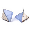 Transparent Resin & Wood Stud Earrings EJEW-N017-005A-A01-3