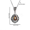 Alloy Topaz Rhinestone Pendant Necklaces FS-WG9981E-01-5