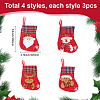 12Pcs 4 Styles Cloth Christmas Stocking Gift Bag Pendant Decoration FIND-SP0020-60C-2