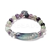 Natural Fluorite Beads Charm Bracelets BJEW-K164-B12-1