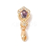 Golden Brass Micro Pave Clear Cubic Zirconia Ice Pick Pinch Bails X-KK-B100-049G-02-1