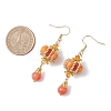 Lantern 304 Stainless Steel Synthetic Imperial Jasper Dangle Earrings EJEW-MZ00609-04-4