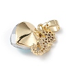 Real 18K Gold Plated Rack Plating Brass Micro Pave Cubic Zirconia Pendants KK-C015-02G-05-3