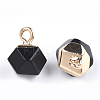 Electroplate Synthetic Black Stone Charms X-G-S344-08A-2