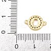 Brass Pave Clear Cubic Zirconia Donut Links Connector Charms KK-L251-09G-02-3