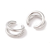 Brass Micro Pave Clear Cubic Zirconia Cuff Earrings for Women EJEW-I305-08P-2