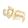 Brass Micro Pave Clear Cubic Zirconia Earrings EJEW-S228-08G-2