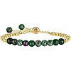 Natural Ruby in Zoisite 304 Stainless Steel Round Beaded Adjustable Slider Bracelets for Men Women AW1156-2-1