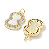 Brass Micro Pave Clear Cubic Zirconia Pendants KK-L213-038G-2
