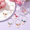 Heart with Twelve Constellations Alloy Enamel Wine Glass Charms AJEW-JO00227-2