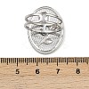 Oval with Rose Pattern 304 Stainless Steel Enamel Finger Rings for Women RJEW-G355-10P-02-5