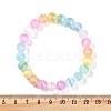 Dyed Natural Selenite Round Beaded Stretch Bracelets for Women G-U005-02M-5