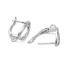 Teardrop Teardrop Brass Micro Pave Clear Cubic Zirconia Hoop Earring Findings KK-Z143-08P-2