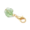 Flower Glass Pendant Decorations HJEW-JM03772-02-5