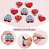 9Pcs 3 Style Hospital Theme Food Grade Eco-Friendly Silicone Focal Beads SIL-CA0001-35-6