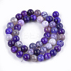Dyed Natural Agate Beads Strands G-T109-8mm-08-2