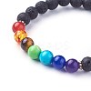 Natural Lava Rock Beads Stretch Bracelets BJEW-F380-04-3