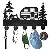 Wood & Iron Wall Mounted Hangers HJEW-WH0055-006-1
