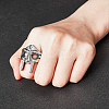 Titanium Steel Gothic Mask Finger Ring for Men Women RJEW-WH0001-12A-4