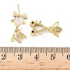 Brass Micro Pave Cubic Zirconia Fish Dangle Stud Earrings EJEW-K320-01G-23-2
