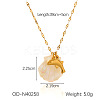 Ocean Theme Natural Shell & 304 Stainless Steel Pendant Dapped Chain Necklaces for Women FS-WG58500-05-1
