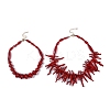 Bohemian and Exaggerated Resin Bib Necklace Sets NJEW-K384-09-2