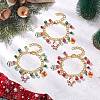 3Pcs 3 Colors Christmas Alloy Enamel Charm Bracelets BJEW-JB12076-1