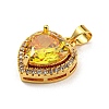 Rack Plating Brass Micro Pave Cubic Zirconia Pendants KK-H469-02G-01-2