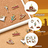10Pcs 5 Styles West Cowboy Brass Enamel Pendants KK-CJ0004-42-3