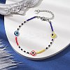 Resin Evil Eye & Glass Seed Beaded Bracelets BJEW-MZ00050-2