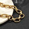 304 Stainless Steel Oval Link Chain Bracelets for Women LS-BJEW-R021-09G-3
