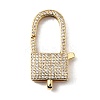 Brass Clear Cubic Zirconia Lobster Claw Clasps KK-Z078-48B-G-1