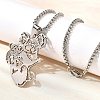 201 Stainless Steel Laser Cut Mother and Baby Koala Pendant Box Chain Necklaces for Women Men NJEW-E156-01P-1