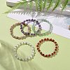Round Natural Malaysia Jade Bead Stretch Bracelets BJEW-JB09128-2