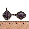 Natural Amethyst Rhombus Pendants G-K363-02R-04-3