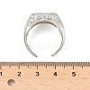 Heart Brass Micro Pave Cubic Zirconia Cuff Rings for Women RJEW-A069-11P-01-5