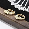 Brass Cubic Zirconia Hoop Earrings EJEW-Q014-08G-4